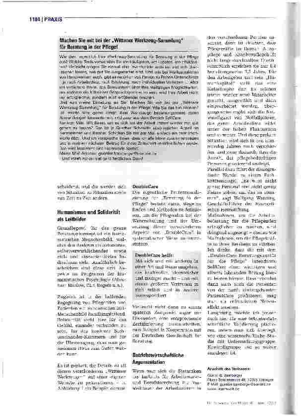 Vorschauseite 5: Beratungsgespräche in der Pflege Rückblick und Ausblick