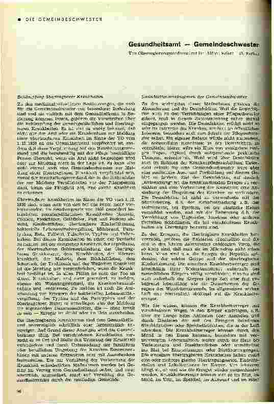 Vorschauseite 1: Gesundheitsamt - Gemeindeschwester