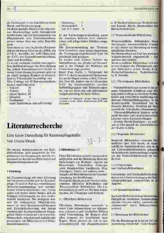 Vorschauseite 1: Literaturrecherche Eine kurze Darstellung für Krankenpflegekräfte