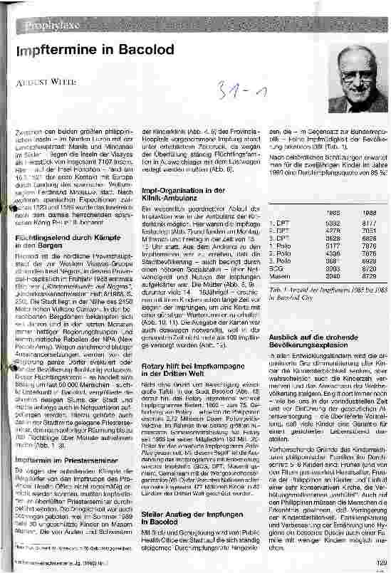 Vorschauseite 1: Impftermine in Bacolod