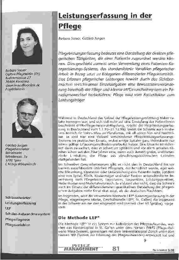 Vorschauseite 1: Leistungserfassung in der Pflege