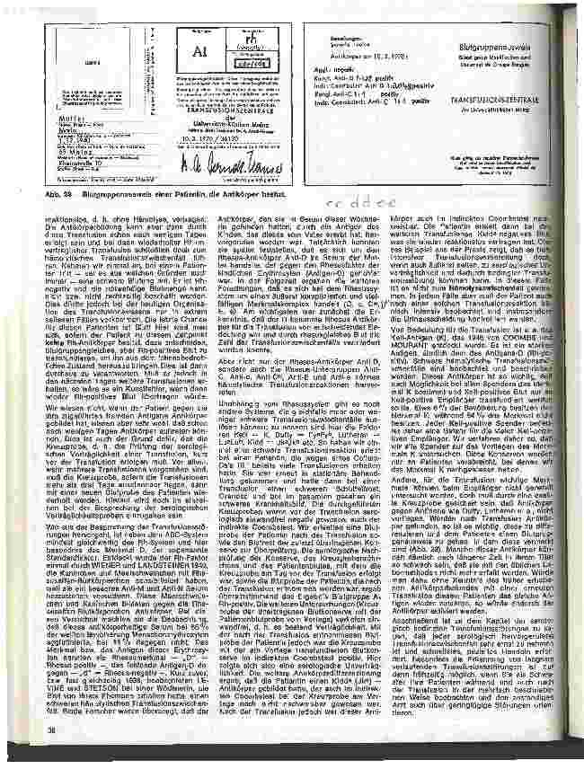 Vorschauseite 6: Transfusionskunde, Blutgruppenserologie und Immunhämatologie 8. Folge:III. Serologisch bedingte Transfusionsstörungen (2)