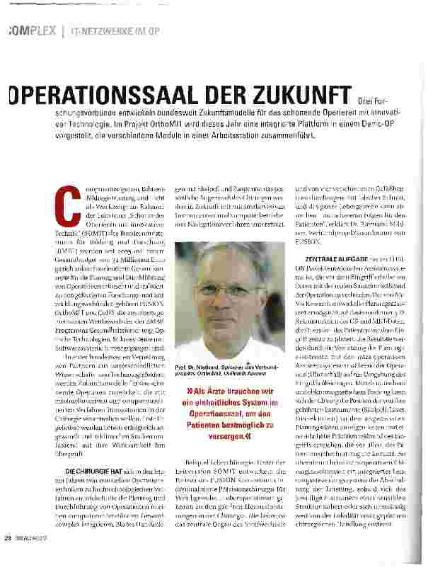Vorschauseite 1: OPERATIONSSAAL DER ZUKUNFT
