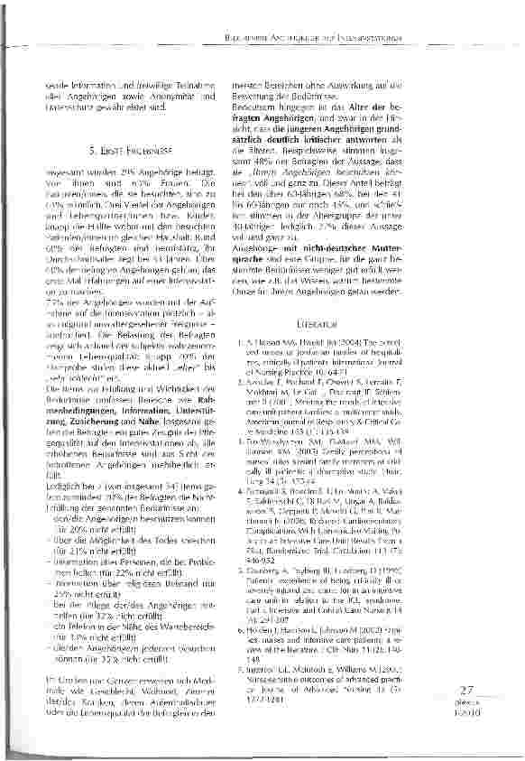 Vorschauseite 3: BEDÜRFNISSE ANGEHÖRIGER AUF INTENSIVSTATIONEN