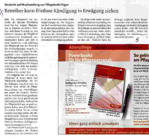Vorschauseite 1: Betreiber kann fristlose Kündigung in Erwägung ziehen