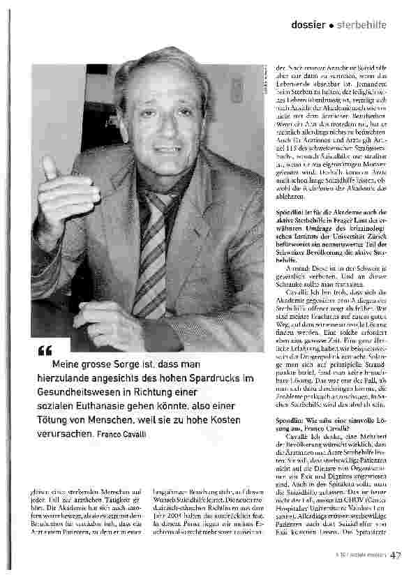 Vorschauseite 3: «...sicher sein, notfalls schmerzlos sterben zu können»