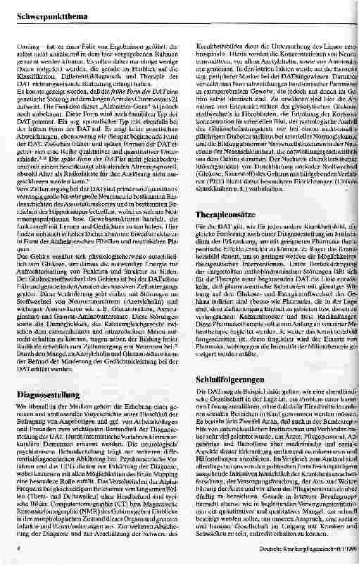 Vorschauseite 3: Zur Problematik von Demenzen Derzeitiger Stand und Lösungsansätze