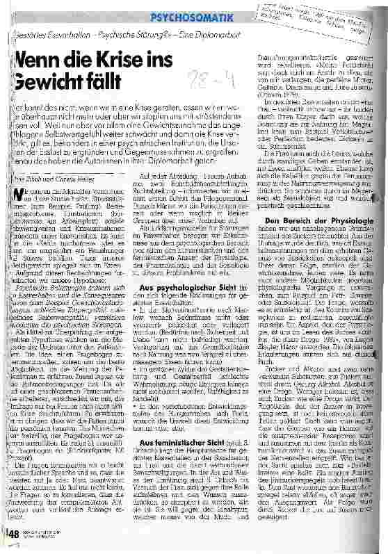 Vorschauseite 1: Wenn die Krise ins Gewicht fällt