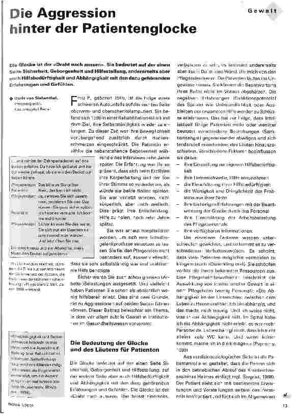 Vorschauseite 1: Die Aggression hinter der Patientenglocke