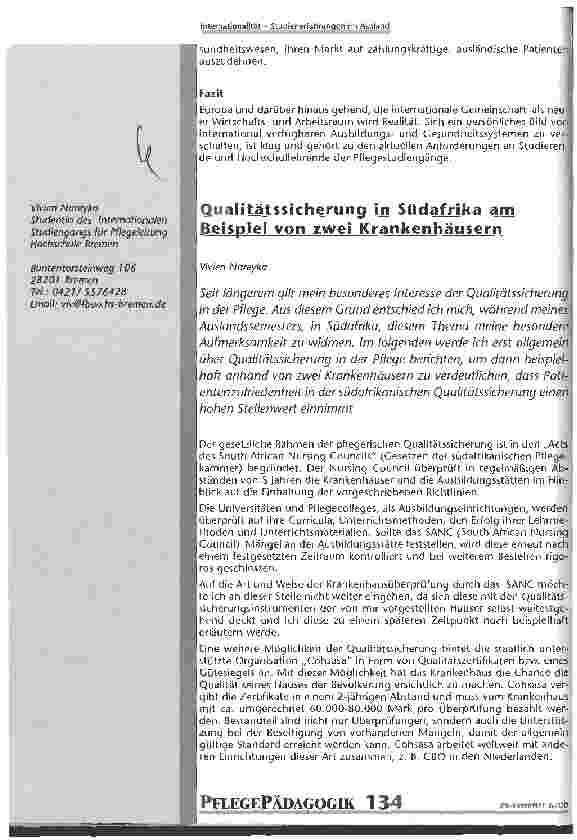Vorschauseite 5: Internationalität - Studienerfahrungen im Ausland