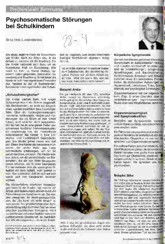 Vorschauseite 1: Psychosomatische Störungen bei Schulkindern