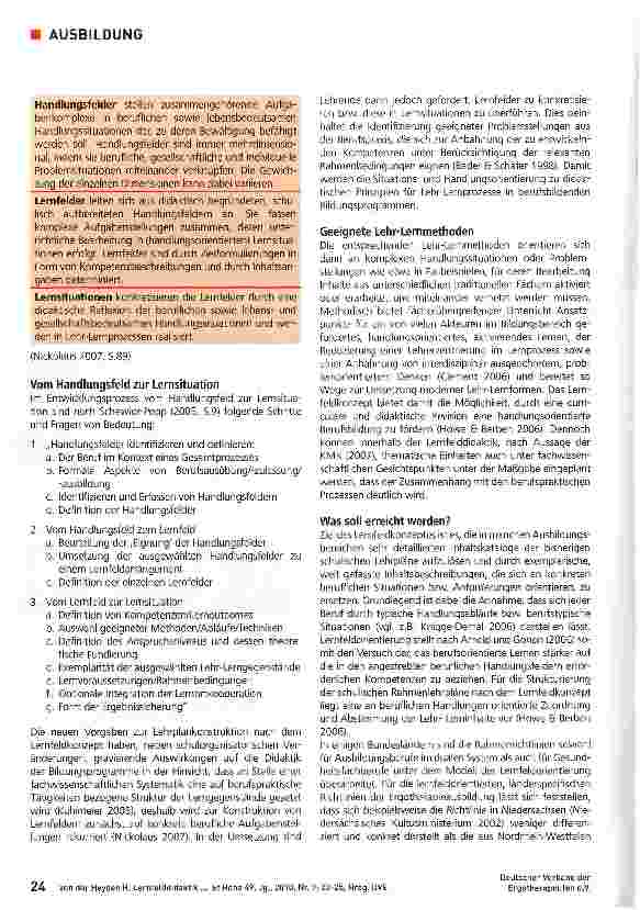 Vorschauseite 2: Ausbildungs-Glossar Teil 8 Lernfelddidaktik