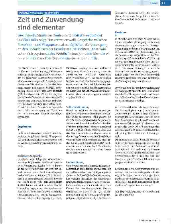 Vorschauseite 1: Zeit und Zuwendung sind elementar