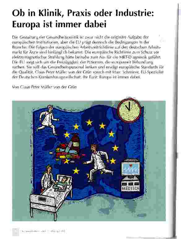 Vorschauseite 1: Ob in Klinik, Praxis oder Industrie: Europa ist immer dabei