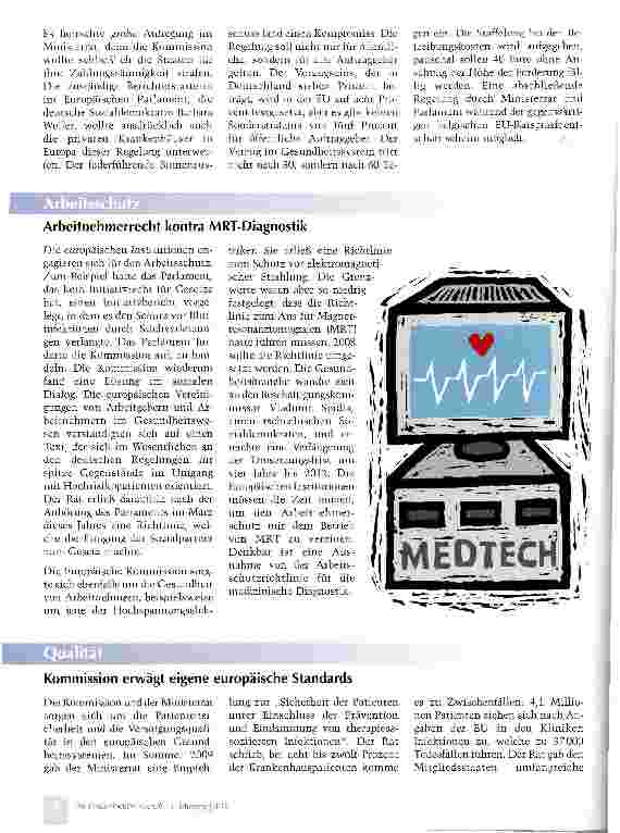 Vorschauseite 3: Ob in Klinik, Praxis oder Industrie: Europa ist immer dabei