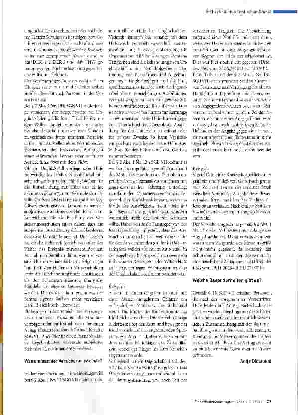 Vorschauseite 2: Helfer sind versichert