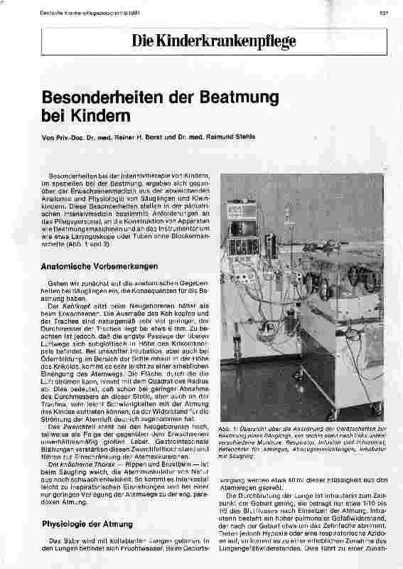 Vorschauseite 1: Besonderheiten der Beatmung bei Kindern