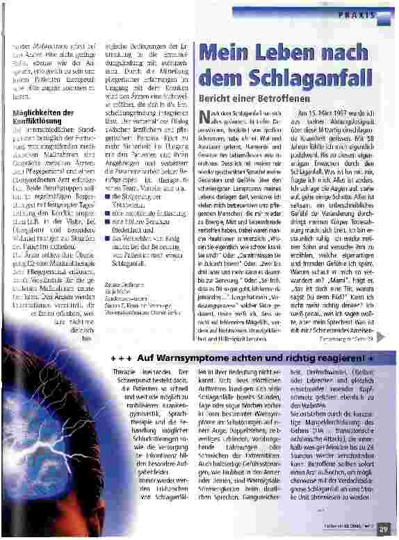 Vorschauseite 2: Schlaganfall Pflege zwischen Hoffnung und Resignation