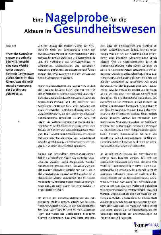 Vorschauseite 1: Eine Nagelprobe für die Akteure im Gesundheitswesen