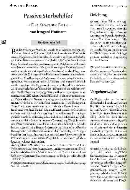 Vorschauseite 1: Passive Sterbehilfe? Der Kemptner Fall