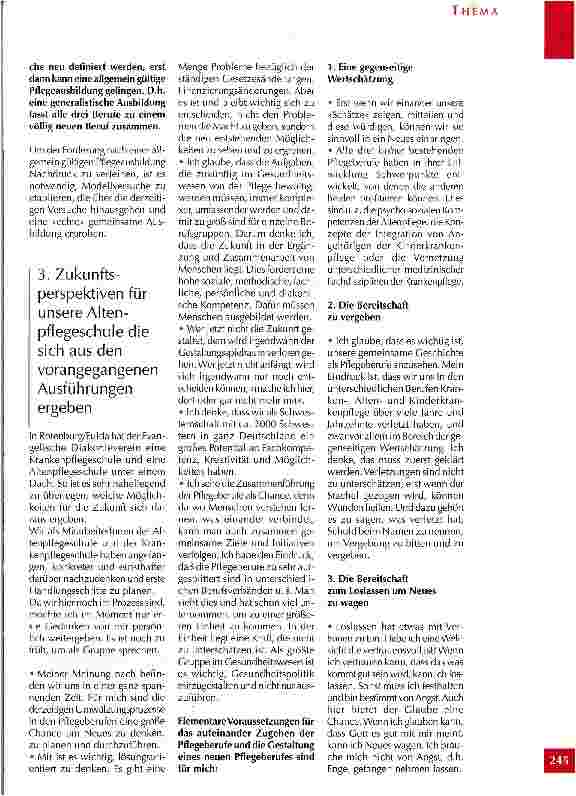 Vorschauseite 4: Die Zukunft der Altenpflegeausbildung im Gespräch