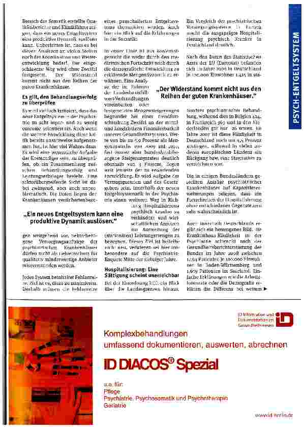 Vorschauseite 2: „Das Niveau der psychiatrischen Versorgung bleibt