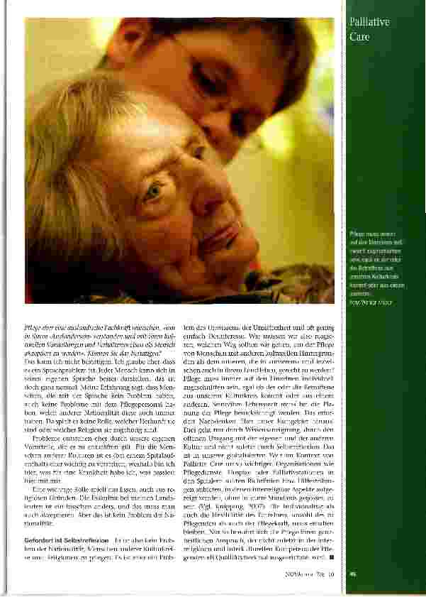 Vorschauseite 3: Palliative Care und Spiritualität