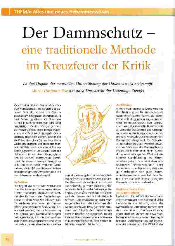 Vorschauseite 1: Der Dammschutz - eine traditionelle Methode im Kreuzfeuer der Kritik