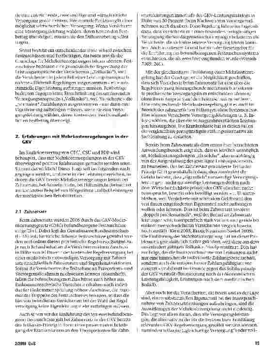 Vorschauseite 2: Ausweitung von Mehrkostenregelungen - eine sinnvolle Reform Perspektive für die GKV?