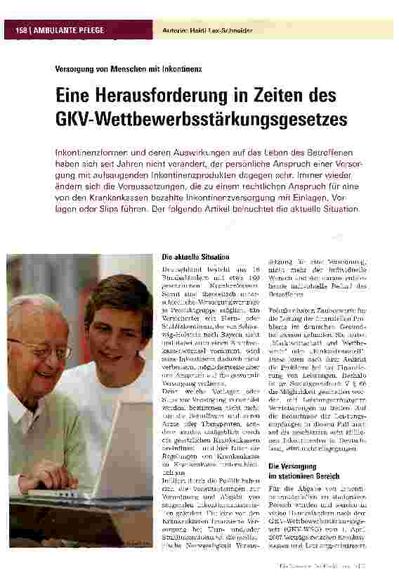 Vorschauseite 1: Eine Herausforderung in Zeiten des GKV-Wettbewerbsstärkungsgesetzes