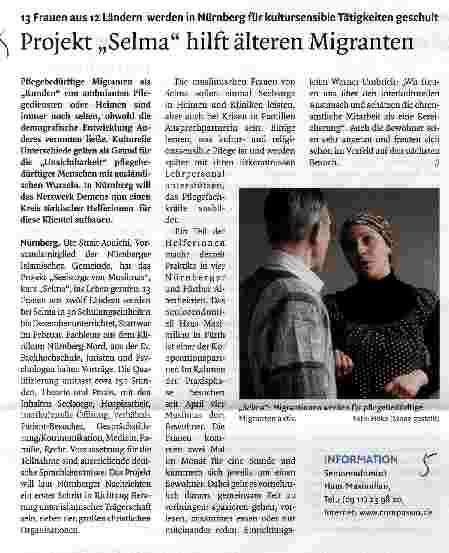 Vorschauseite 1: Projekt „Selma hilft älteren Migranten