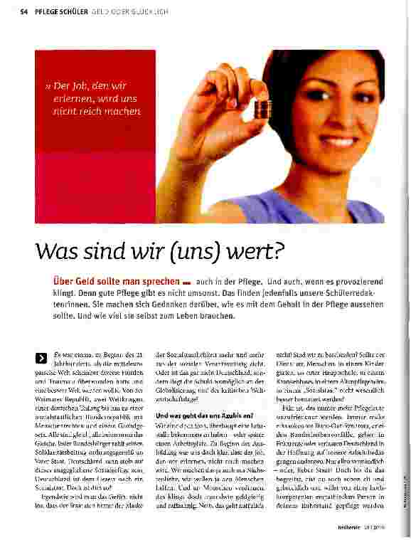 Vorschauseite 1: Was sind wir (uns) wert?
