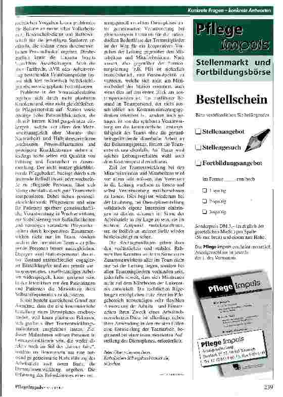 Vorschauseite 3: Der Dienstplan als Prüfstein für Teamarbeit Behindern Gesetzesgrundlagen eine teamorientierte Dienstplanaufstellung?
