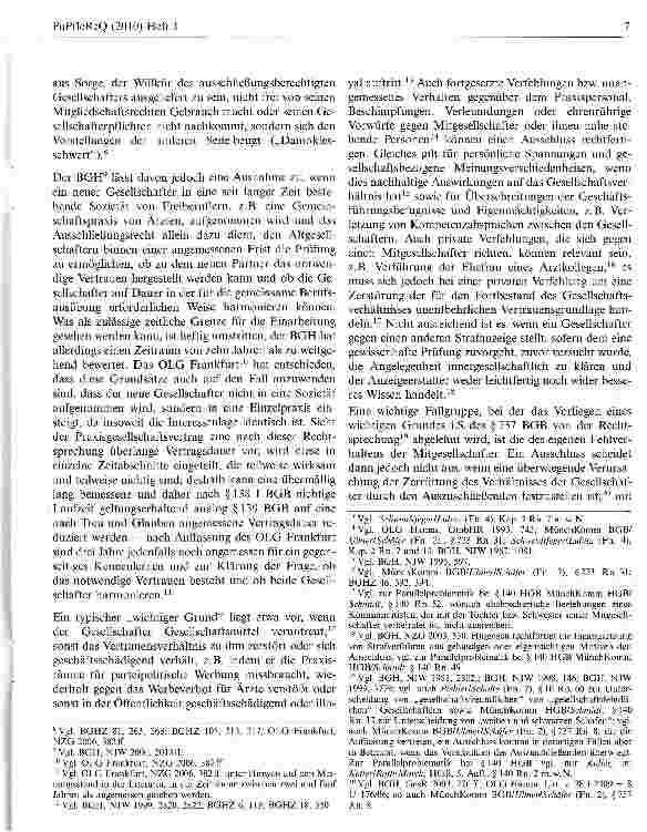 Vorschauseite 2: Der Ausschluss des „störenden Arztes aus der Praxisgesellschaft nach § 737 BGB