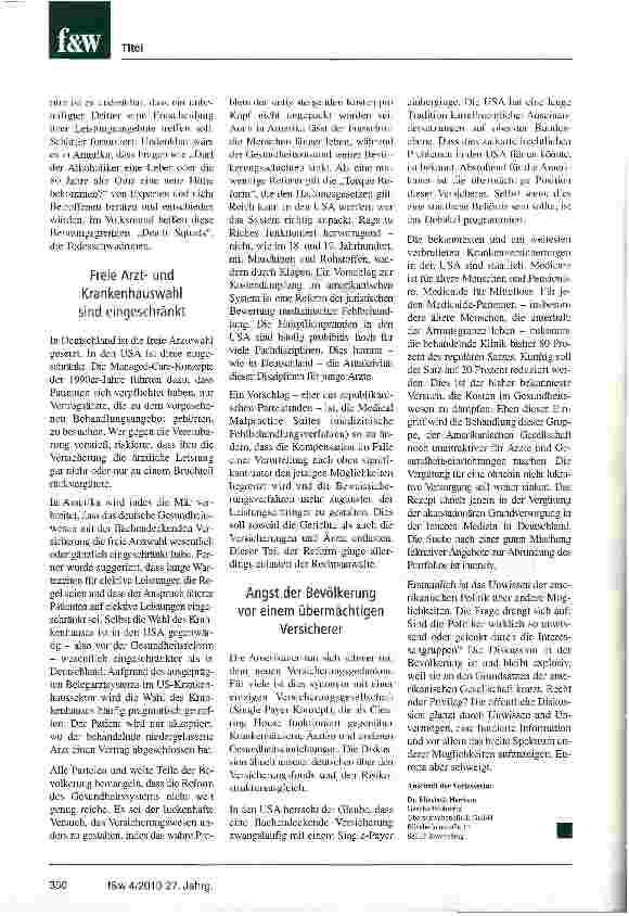 Vorschauseite 4: Gesundheitsreform American-Style