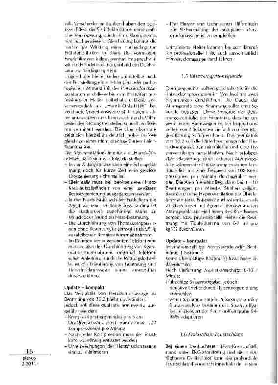 Vorschauseite 5: DIE NEUEN ILCOR-EMPFEHLUNGEN FÜR DIEKARDIOPULMONALE REANIMATION