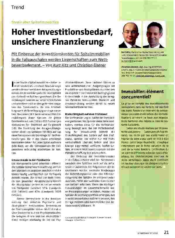 Vorschauseite 1: Hoher Investitionsbedarf, unsichere Finanzierung