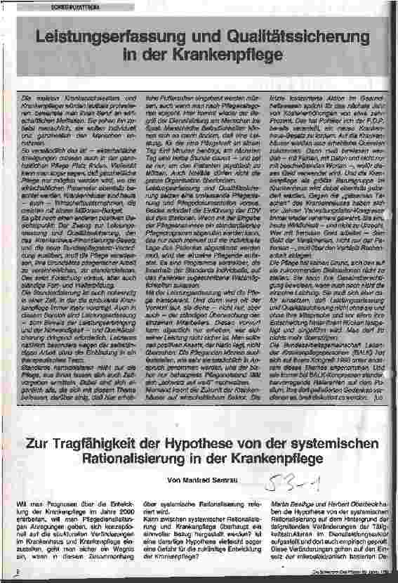 Vorschauseite 1: Zur Tragfähigkeit der Hypothese von der systemischen Rationalisierung in der Krankenpflege