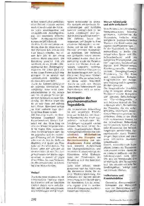 Vorschauseite 3: Das Besondere der chronischen Krankheit Beispiel einer Schmerzpatientin auf einer psychosomatischen Tagesklinik