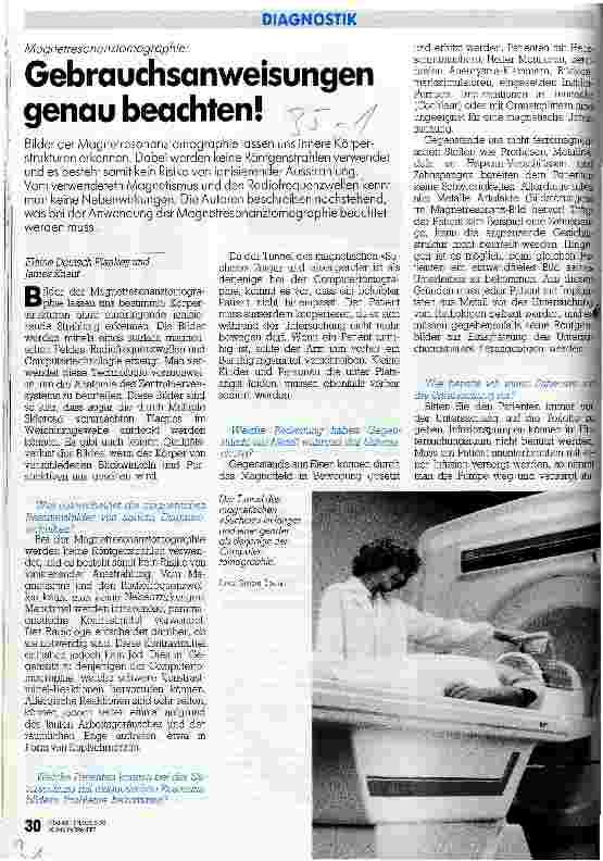 Vorschauseite 1: Gebrauchsanweisungen genau beachten! Magnetresonanztomographie