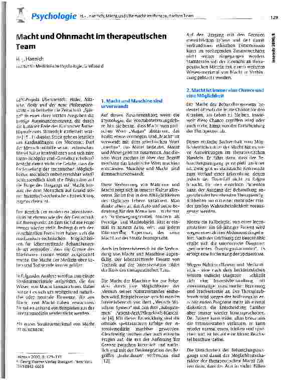 Vorschauseite 1: Macht und Ohnmacht im therapeutischen Team