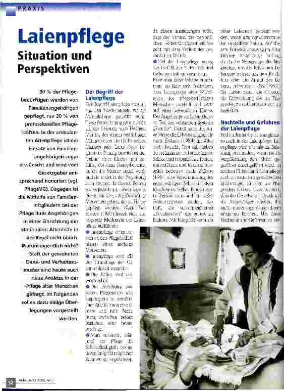 Vorschauseite 1: Laienpflege Situation und Perspektiven