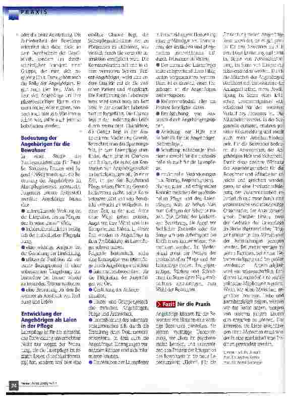 Vorschauseite 3: Laienpflege Situation und Perspektiven