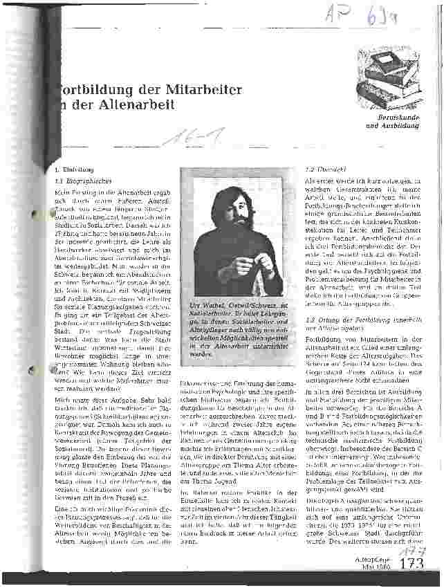 Vorschauseite 1: Fortbildung der Mitarbeiter in der Altenarbeit