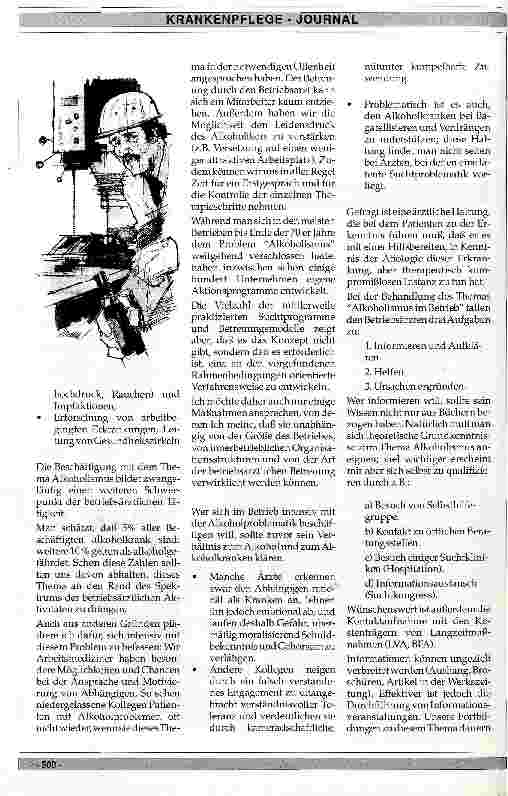Vorschauseite 2: Alkoholkrankheit aus der Sicht eines Betriebsarztes Aus dem Betriebsärztlichen Dienst der Hoesch-Stahl AG,
