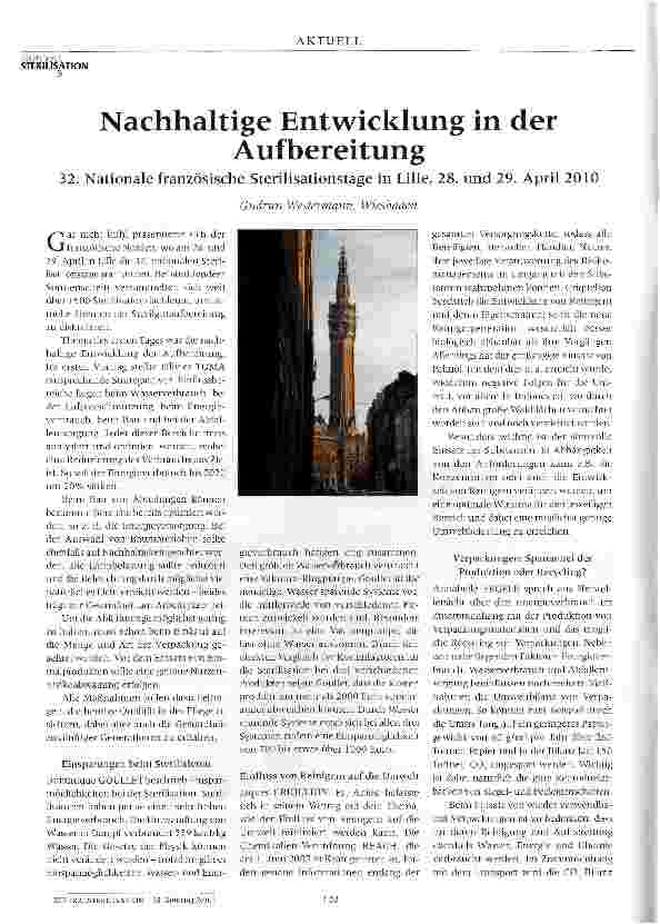 Vorschauseite 1: Nachhaltige Entwicklung in der Aufbereitung