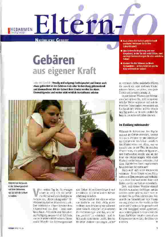 Vorschauseite 1: Gebären aus eigener Kraft