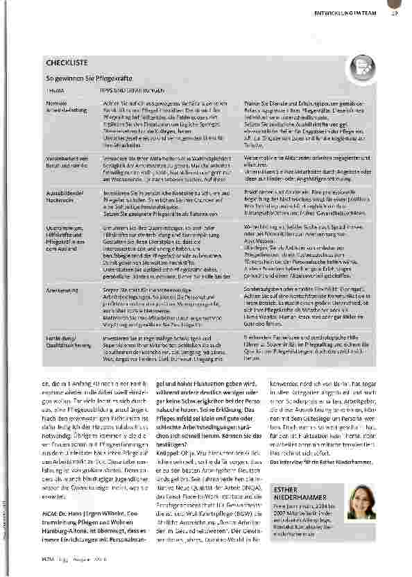 Vorschauseite 3: ENTWICKLUNGEN UND CHANCEN IN DER PERSONALSUCHEPflegeberuf ? Nein danke!
