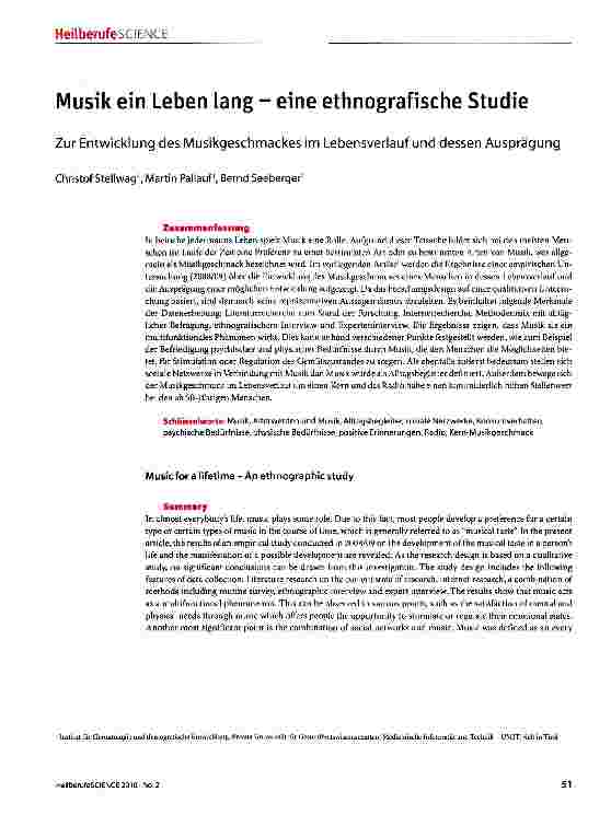 Vorschauseite 1: Musik ein Leben lang - eine ethnografische Studie