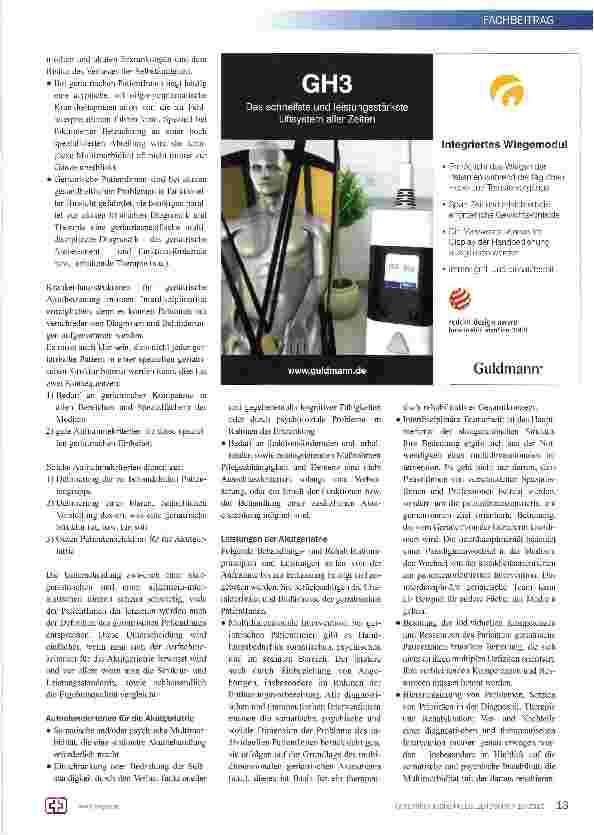 Vorschauseite 2: Die Akutgeriatrie - die optimale Krankenhausstruktur für betagte multimorbide Patientinnen